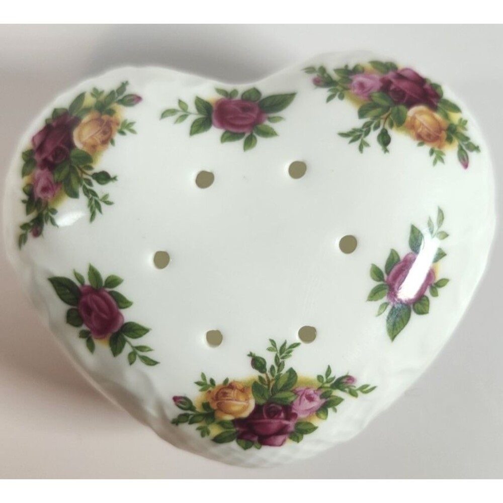 Royal Albert Old Country Roses Heart Shaped Pomander Floral EUC